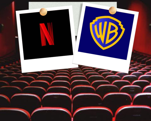 Illustrasi akuisisi Netflix atas Warnar Bros. Foto: Dokumentasi Pribadi. 