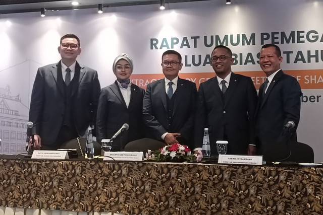  Rapat Umum Pemegang Saham Tahunan Luar Biasa (RUPSLB) 2025 PT Aneka Tambang (Persero) Tbk di Hotel Borobudur Jakarta, Senin (15/12/2025). Foto: Muhammad Fhandra/kumparan