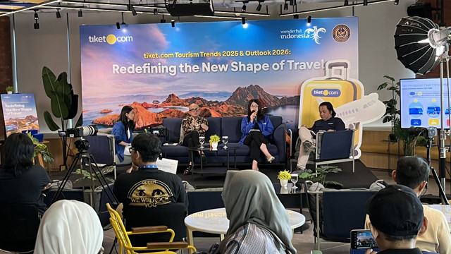 Acara tiket.com Tourism Trends 2025 & Outlook 2026 'Redefining the New Shape of Travel' yang digelar di Jakarta, Selasa (16/12/2025). Foto: Gitario Vista Inasis/kumparan