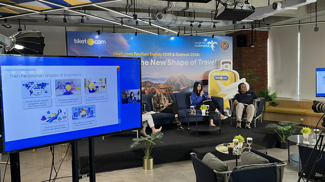 Acara tiket.com Tourism Trends 2025 & Outlook 2026 'Redefining the New Shape of Travel' yang digelar di Jakarta, Selasa (16/12/2025). Foto: Gitario Vista Inasis/kumparan