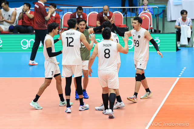 Timnas Voli Putra Indonesia di SEA Games 2025 Thailand. Foto: NOC Indonesia/Naif Muhammad Al as