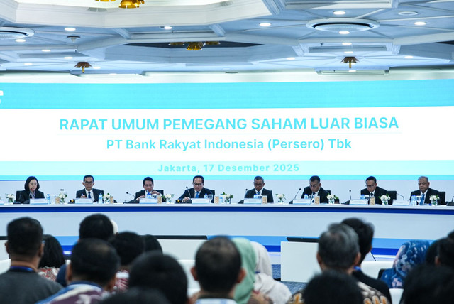 BRI gelar Rapat Umum Pemegang Saham Luar Biasa (RUPSLB) 2025 di Kantor Pusat BRI Jakarta pada Rabu (17/12): Foto: Dok. BRI