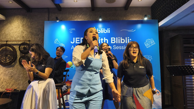 Kemeriahan acara Jeda with Blibli: A Year-End Media Session yang digelar pada Rabu (17/12). Foto: Thomas Bosco/kumparan