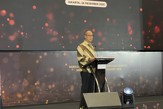 Menteri Perindustrian (Menperin) Agus Gumiwang Kartasasmita dalam gelaran BPS mengenai Penguatan Pendataan KEK - Kawasan Industri BPS di Jakarta Pusat, Kamis (18/12/2025). Foto: Najma Ramadhanya/kumparan