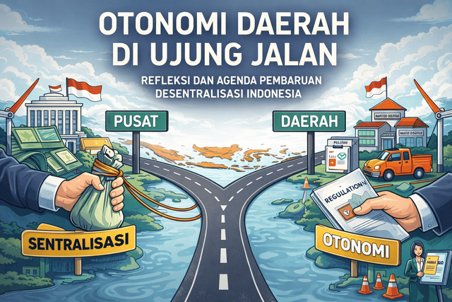 Ilustrasi Otonomi Daerah di Ujung Jalan, Sumber : Penyusun (2025)
