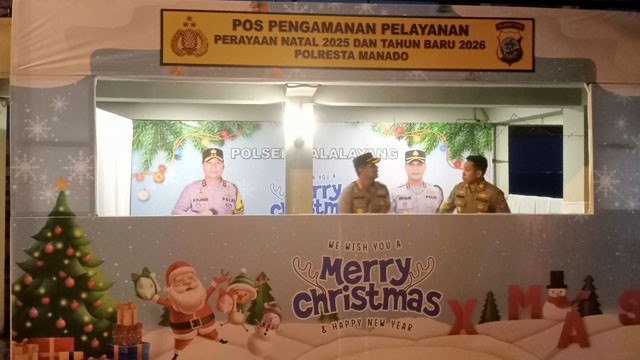 Kapolresta Manado, Kombes Pol Irham Halid, saat melakukan peninjauan di Pos Pelayanan Natal dan Tahun Baru.