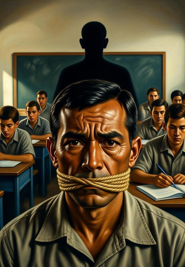 Ilustrasi Berani Mengajar, Takut Bersuara: Potret Tragis Guru di Negeri Ini. Sumber.dokumentasi Pribadi