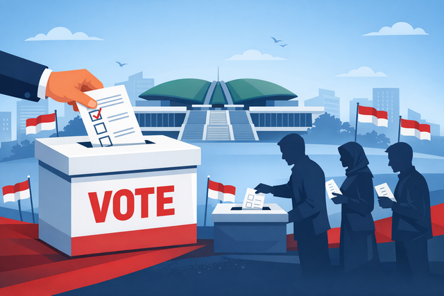 Ilustrasi digital tentang proses pemungutan suara. Foto: Dokumentasi pribadi