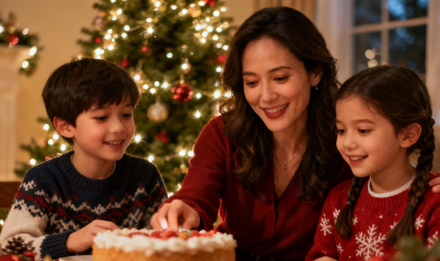 Ilustrasi menghabiskan Natal bersama ibu. Visual dibuat menggunakan teknologi AI untuk kepentingan jurnalistik.