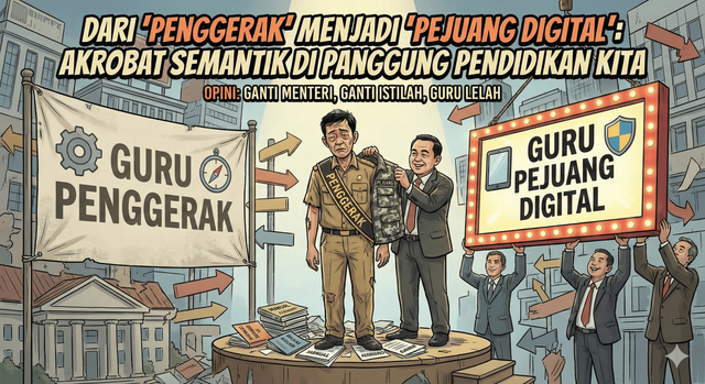 Guru Penggerak vs Guru Pejuang Digital (Sumber: AI generate)