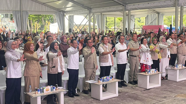 Suasana acara Vaksin HPV menuju 500 Tahun Jakarta di Lapangan Banteng, Jakarta Pusat, Selasa (23/12/2025). Foto: Nasywa Athifah/kumparan