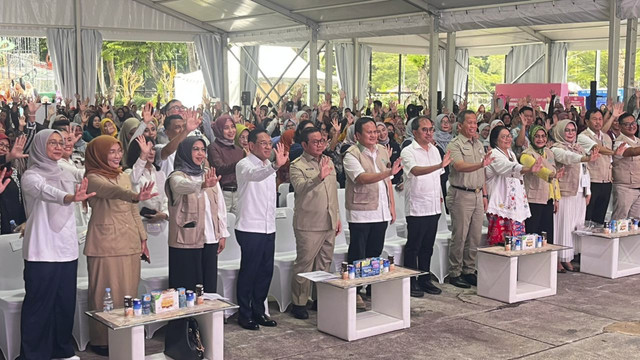 Suasana acara Vaksin HPV menuju 500 Tahun Jakarta di Lapangan Banteng, Jakarta Pusat, Selasa (23/12/2025). Foto: Nasywa Athifah/kumparan