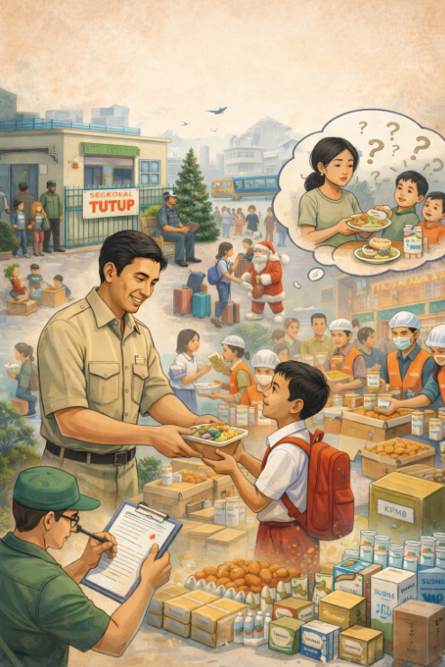 Di balik libur sekolah dan Nataru: Program MBG dijanjikan teteap berjalan (Sumber: ChatGPT)