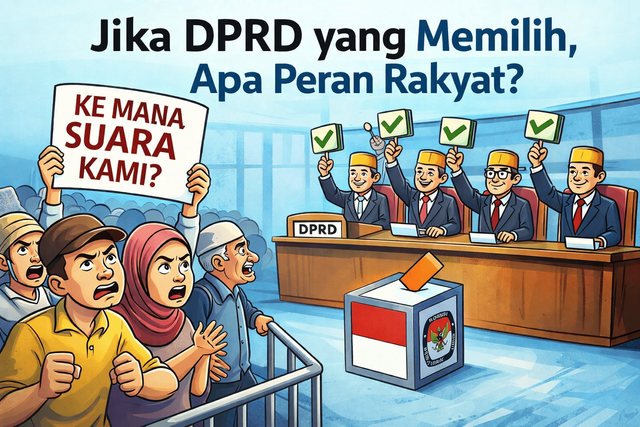 Jika DPRD yang Memilih, Lalu Apa Peran Rakyat? (Sumber: Ilustrasi dibuat oleh AI)