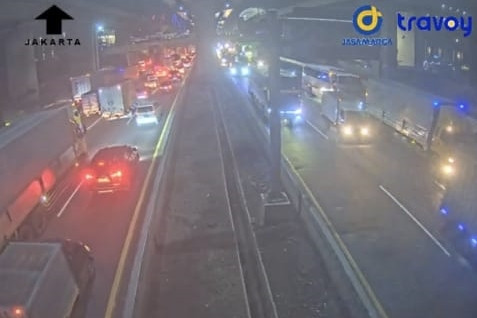 Kondisi lalu lintas di Tol Jakarta-Cikampek, Rabu (24/12/2025). Foto: Jasa Marga