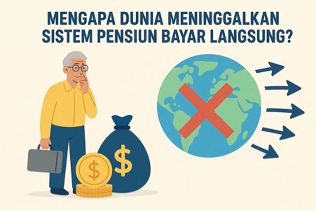 Dunia Sudah Mulai Meninggalkan Sistem Pensiun Bayar Langsung. Ilustrasi: AI Generated/Dok. Pribadi