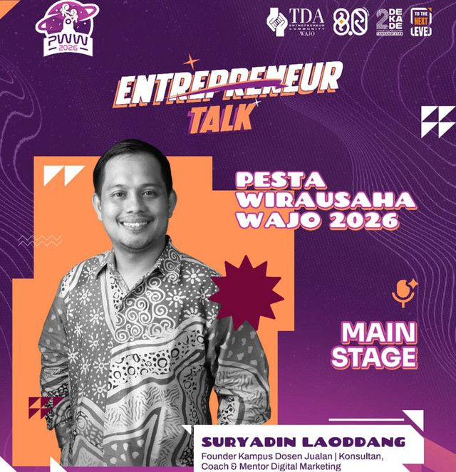Suryadin Laoddang Pulang Kampung, Berbagi Inspirasi di Pesta Wirausaha Wajo 2026
