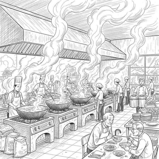 Ilustrasi dapur (gambar ilustrasi dibuat oleh AI Gemini)