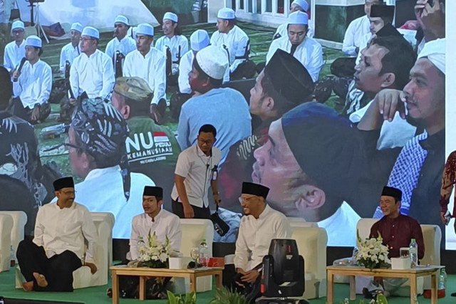 Suasana acara bertajuk 'Satu NU Satu Bangsa, Doa untuk Negeri', di Masjid Raya KH Hasyim Asy'ari, Jakarta Barat, Jumat (26/12/2025). Foto: Fadhil Pramudya/kumparan