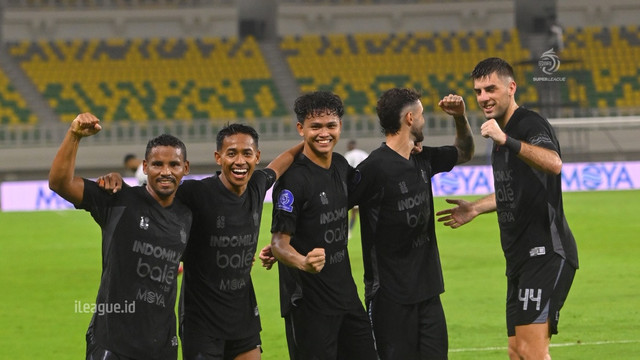 Selebrasi pemain Persita Tangerang di Super League 2025/26. Foto: ILeague