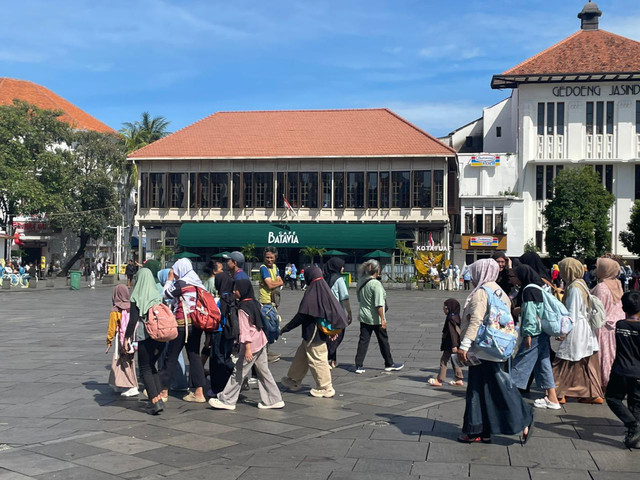 Suasana di kawasan wisata Kota Tua, Tamansari, Jakarta Barat, Minggu (28/12/2025). Foto: Fadhil Pramudya/kumparan