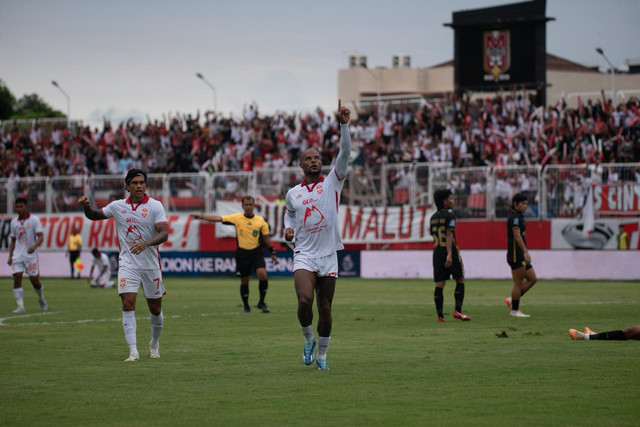 David Da Silva saat pertandingan Malut United vs Borneo FC dalam lanjutan Super League 2025/26 di Stadion Kie Raha, Ternate, Minggu (28/12/2025). Foto: Dok. Istimewa