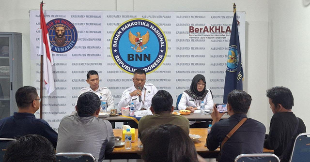 BNN Mempawah menggelar press release. Foto: M. Zain/Hi!Pontianak