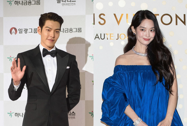 Pasangan Kim Woo Bin dan Shin Min Ah. Foto: ED JONES/AFP, Lee Young-ho/Sipa USA via Reuters