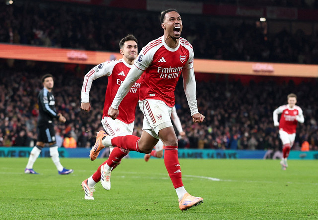 Arsenal vs Aston Villa di Liga Inggris. Dok: REUTERS/David Klein