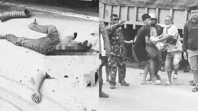 Kecelakaan di Jalan Lintas Sumatera tepatnya dekat pintu masuk Pantai Sebalang, Lampung Selatan. | Foto: Dok Istimewa