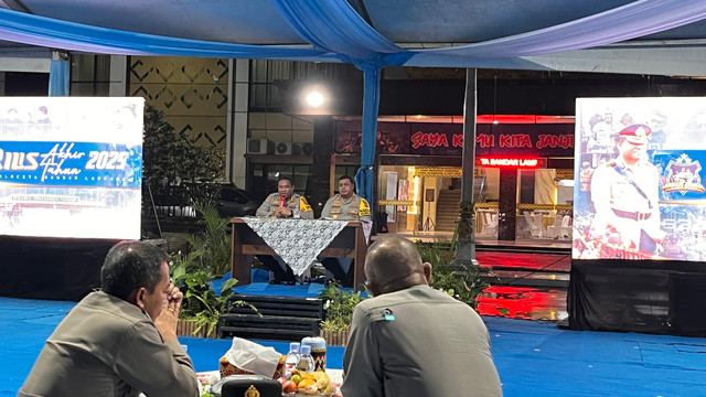 Polresta Bandar Lampung saat menyampaikan rilis akhir tahun. | Foto: Sinta Yuliana/Lampung Geh