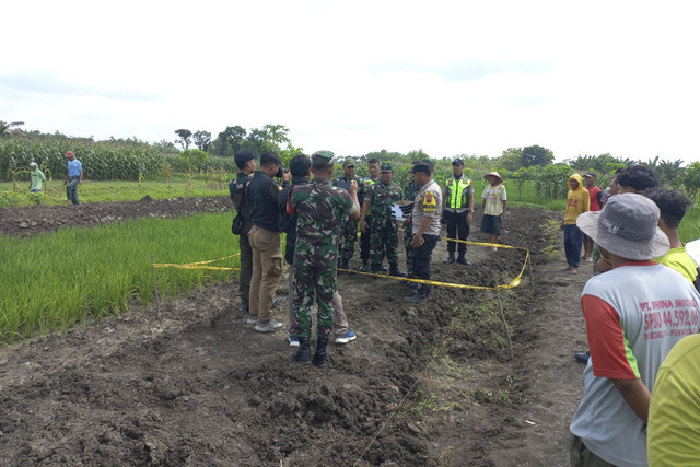 Lokasi penemuan mortir di Purwodadi, Kabupaten Grobogan. Foto: Dok. Polres Grobogan