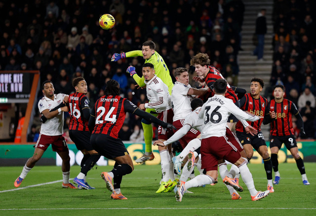 Pertandingan Liga Inggris 2025/26 antara AFC Bournemouth vs Arsenal, Minggu (04/01/2026) dini hari WIB. Foto: Andrew Couldridge/REUTERS