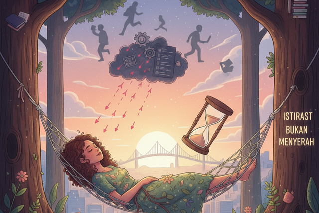 Gambar Ilustrasi seorang wanita sedang beristirahat. (Gambar dihasilkan oleh AI)