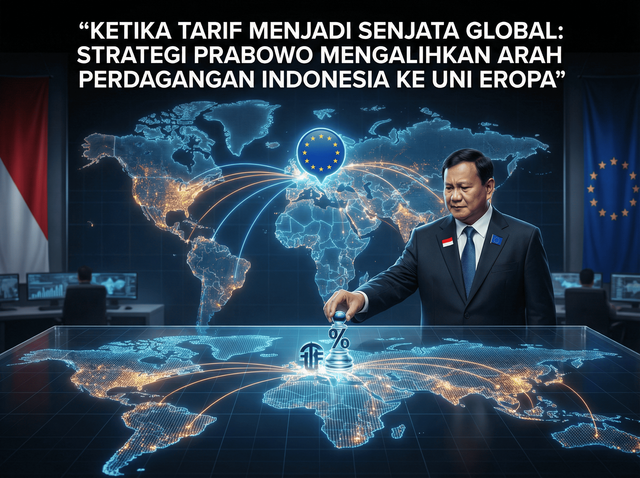 Ilustrasi dinamika tarif dagang Global. Gambar Ilustrasi dari Pippit AI