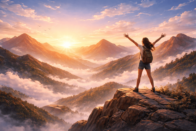 Harapan, kebebasan, dan semangat untuk terus melangkah (AI-generated illustration)