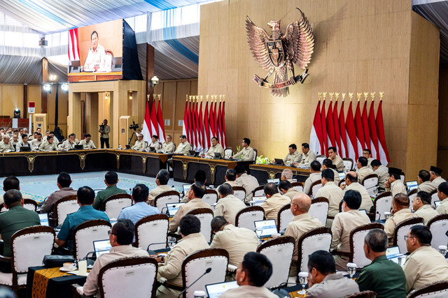 Suasana retret Kabinet Merah Putih di Hambalang, Kabupaten Bogor, Jawa Barat, Selasa (6/1/2026). Foto: Bayu Pratama S/ANTARA FOTO