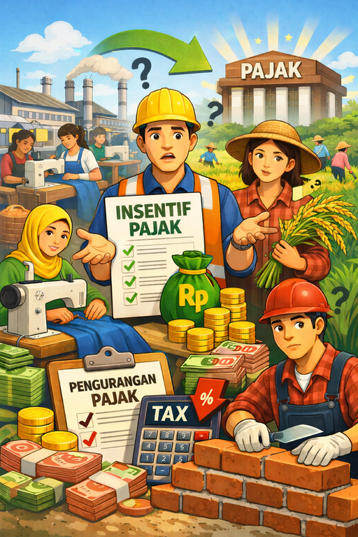 Ilustrasi pekerja dan insentif fiskal. Generated with Chatgpt 