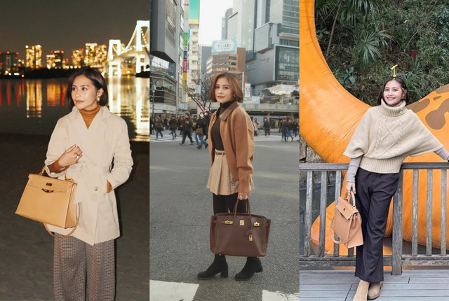 Gaya Prilly Latuconsina saat liburan ke Jepang. Foto: Instagram @prillylatuconsina96
