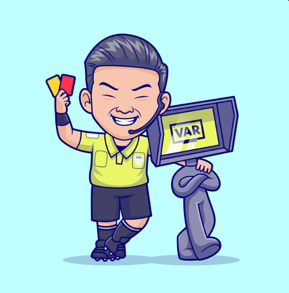Ilustrasi penggunaan VAR dalam pengambilan keputusan wasit. Sumber: Freepik