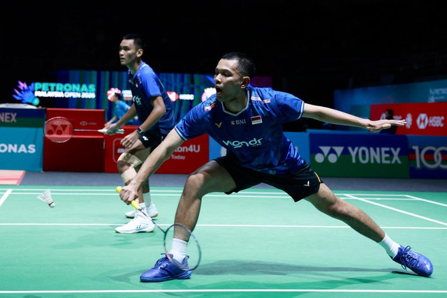 Fajar Alfian/Muhammad Shohibul Fikri di Malaysia Open 2026. Foto: PBSI