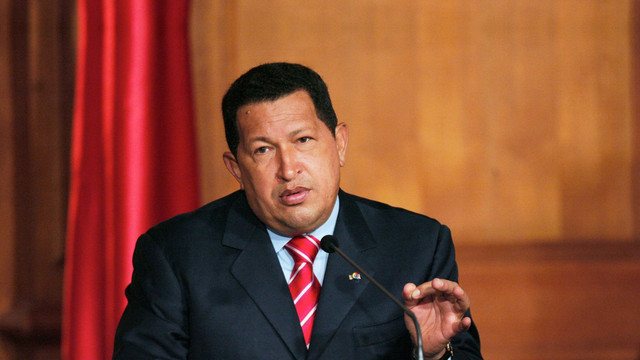 Caracas (Venezuela) Feb. 18, 2009. Former Venezuelan President Hugo Chavez at a press conference at the Miraflores Palace in Caracas.© Harold Escalona / shutterstock.com