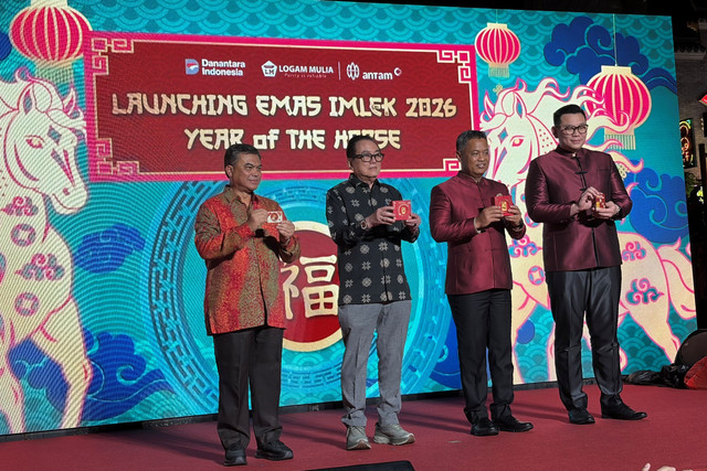 Peluncuran Emas Tematik Imlek 2026 Antam di Old Shanghai City, Jakarta Utara, Senin (12/1/2026). Foto: Najma Ramadhanya/kumparan