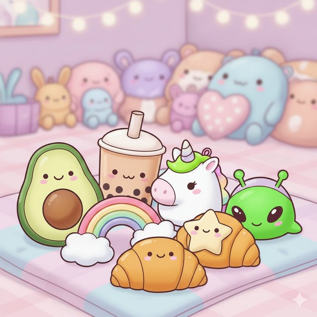 Ilustrasi berbagai bentuk mainan skuisi. (Sumber: Gemini 3 AI)