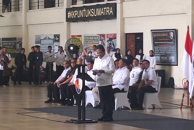 Pelepasan Taruna Kelautan & Perikanan di Lanud Halim Perdanakusuma, Jakarta Timur, Rabu (14/1/2026). Foto: Argya D. Maheswara/kumparan