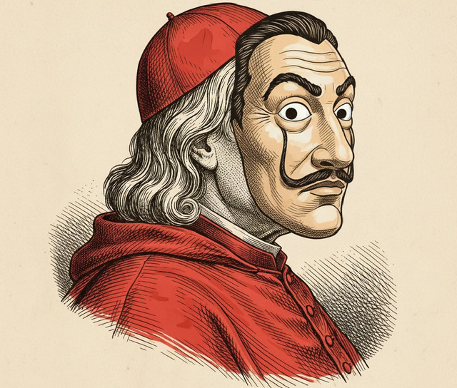 Gambar Kardinal Richelieu Menggunakan Topeng Money Heist, Pixabay.co