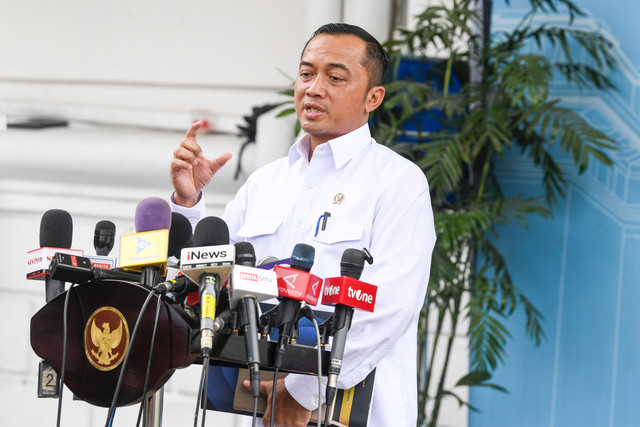 Menteri Sekretaris Negara Prasetyo Hadi saat jumpa pers usai mengikuti kegiatan Taklimat Presiden Republik Indonesia dengan Rektor serta Pimpinan PTN dan Swasta Tahun 2026 di Istana Merdeka, Jakarta, Kamis (15/1/2026). Foto: Galih Pradipta/ANTARA FOTO