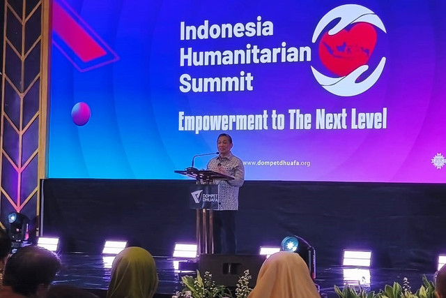 Wamenlu Anis Matta dalam acara Indonesia Humanitarian Summit di Nusantara Ballroom NT Tower, Jakarta Timur, Kamis (15/1/2026). Foto: Jeni Ritanti/kumparan