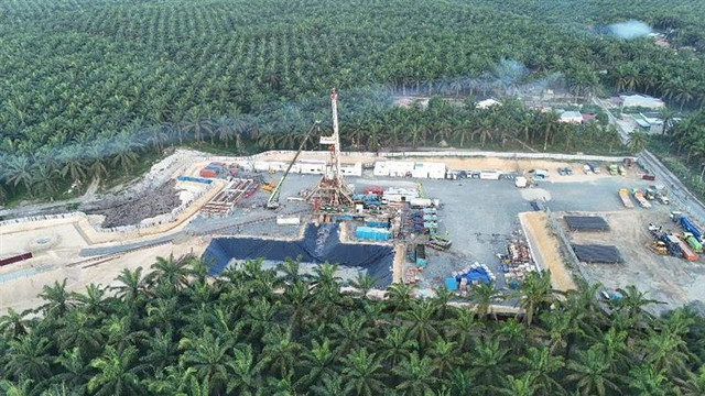 PT Pertamina Hulu Rokan (PHR) temukan cadangan hidrokarbon di Sumur Mustang Hitam (MTH)-001, Blok Rokan. Foto: Dok. PHR 