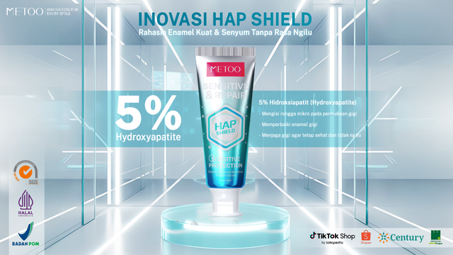 METOO HAP Shield Toothpaste hadir untuk gigi sensitif dan mencegah gigi berlubang. Foto: Dok. Istimewa